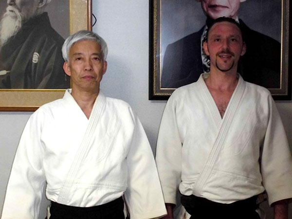 Ennio con il Doshu Ueshiba Moriteru